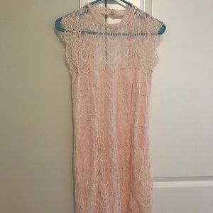 Free people, medium light pink lace dress